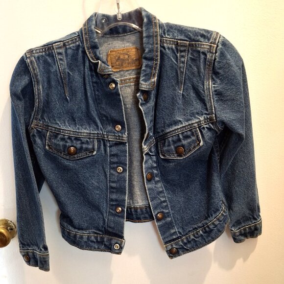 LITTLE GIRLS LEVI JEAN JACKET SIZE 7 IN GREAT CONDITION NO STAINS - Picture 1 of 4